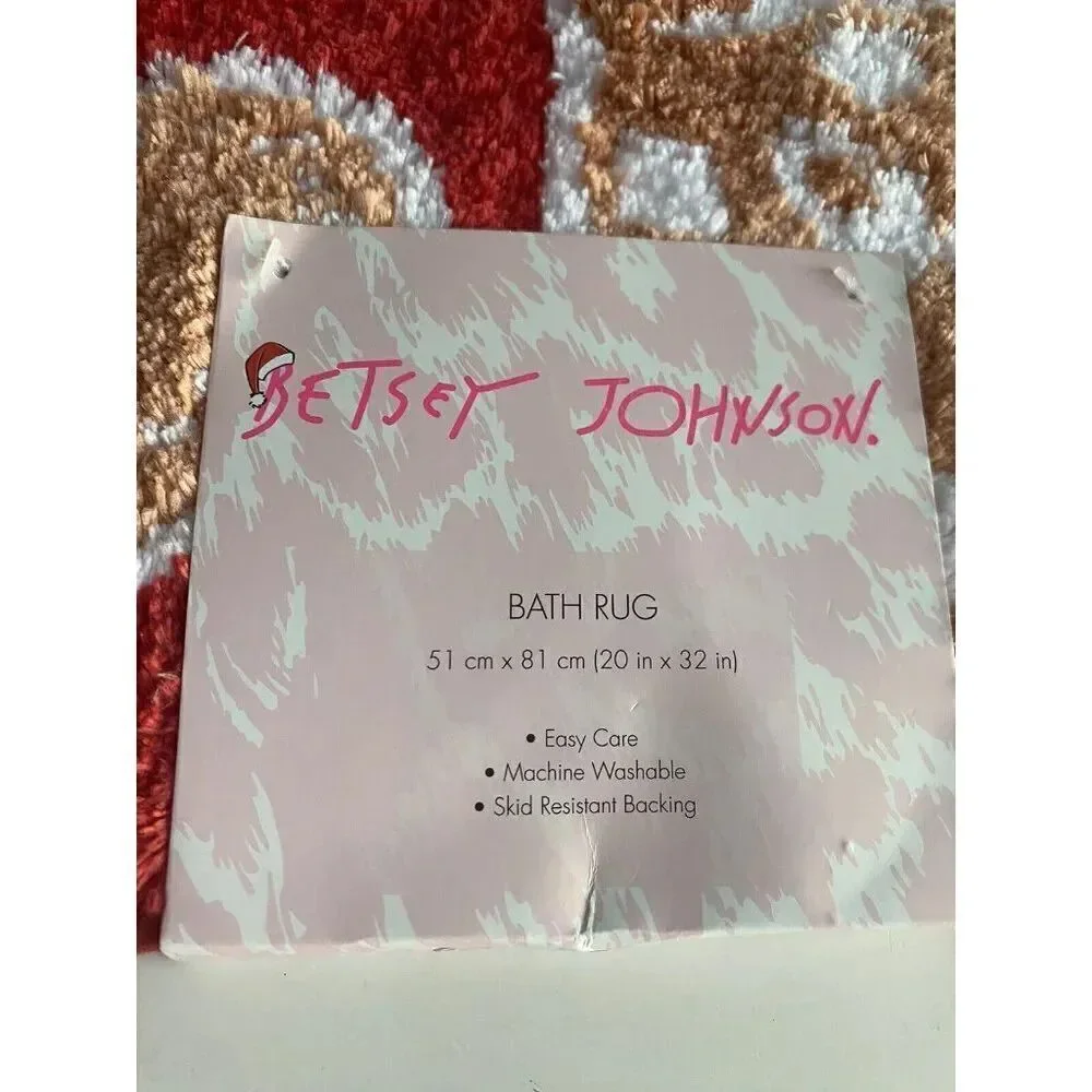 BETSEY JOHNSON Gingerbread Christmas NOVELTY BATH MAT Non Slip 20” X 30”‎ NEW